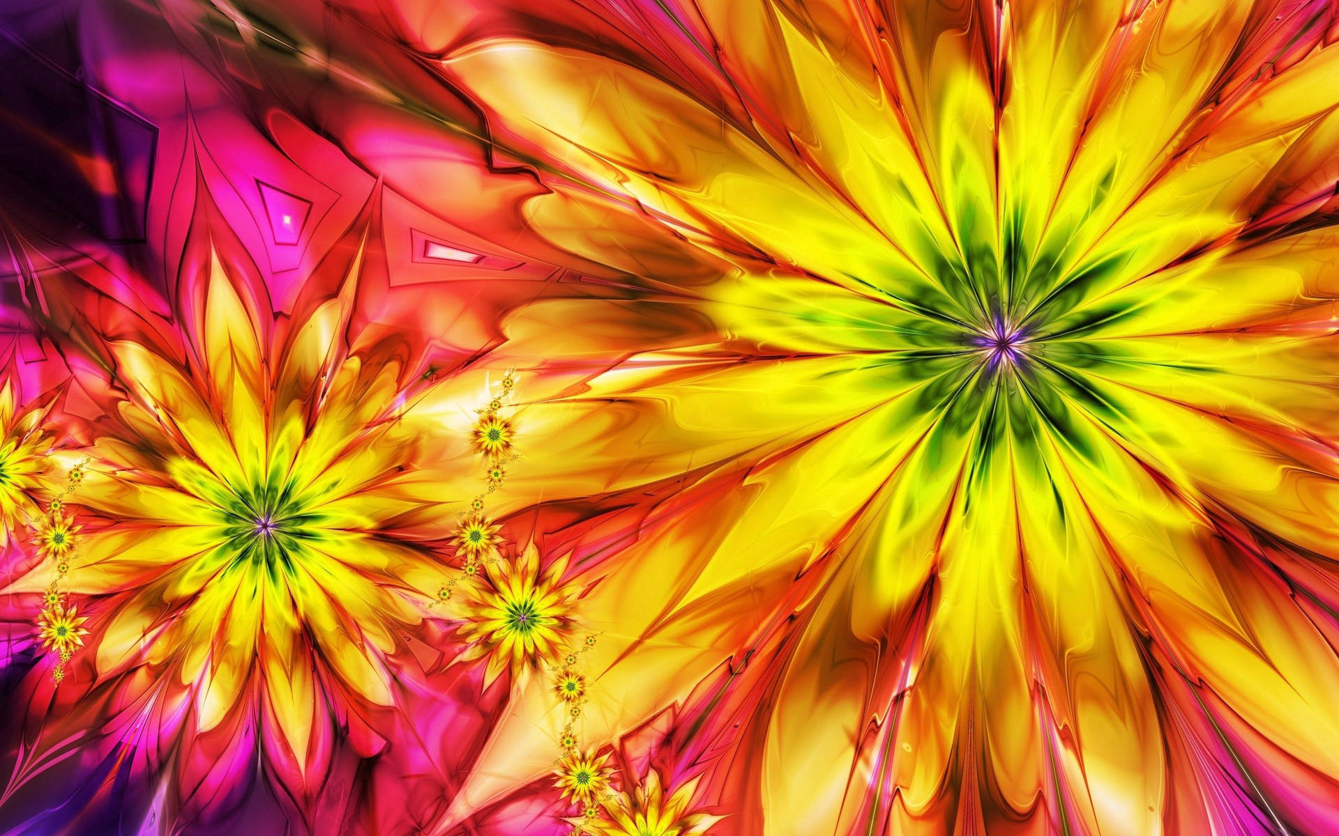 Abstract Colorful Floral Design Wallpaper
