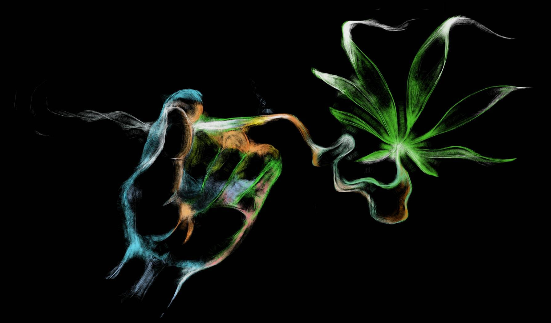 Abstract Hand Smoking Blunt Wallpaper