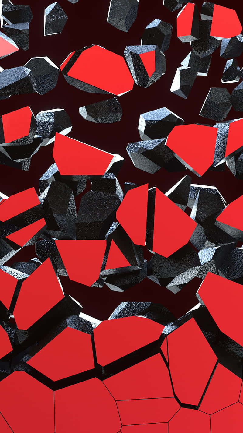 Abstract Redand Black Geometric Shapes Wallpaper