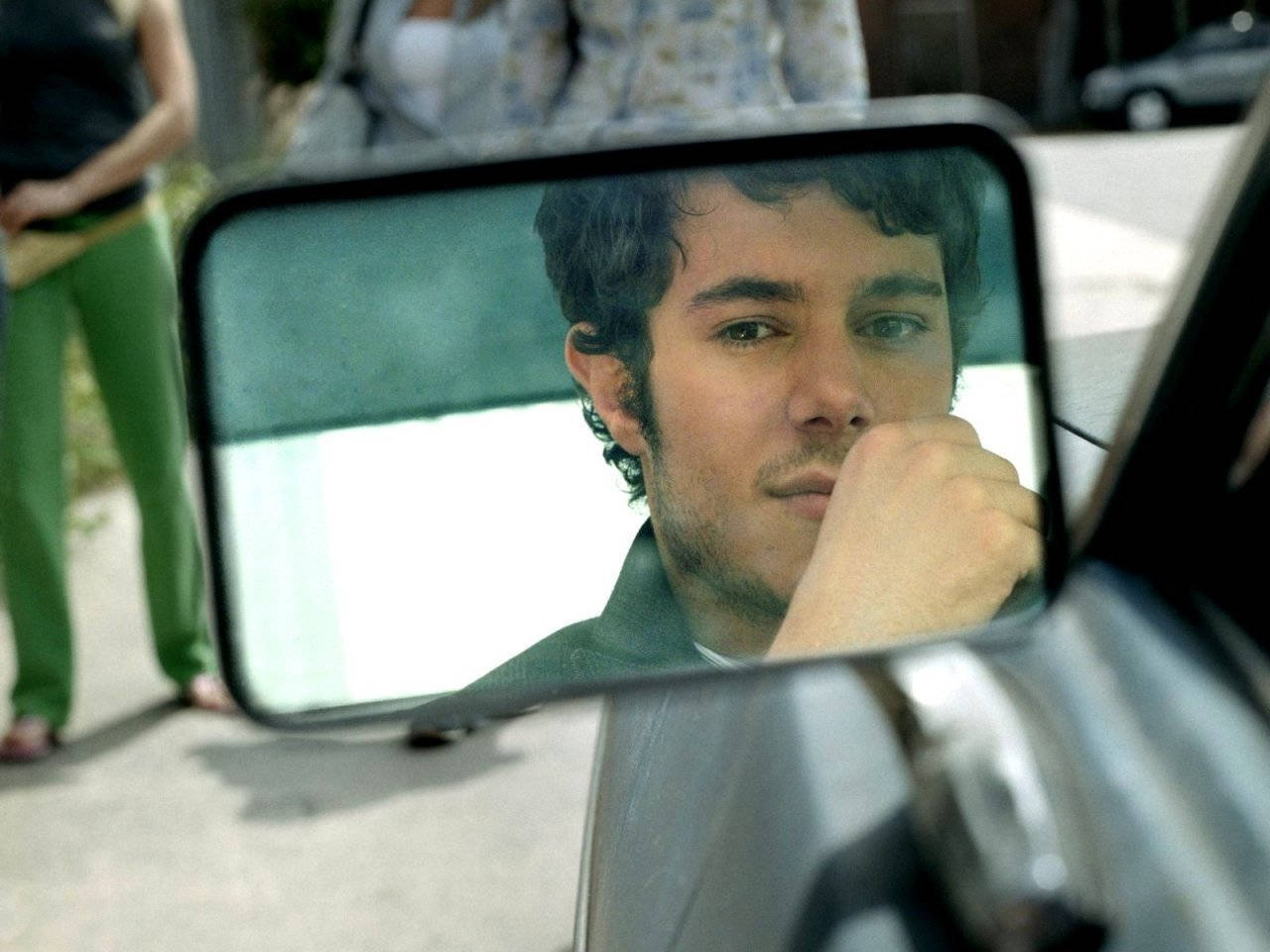 Adam Brody Side Mirror Wallpaper