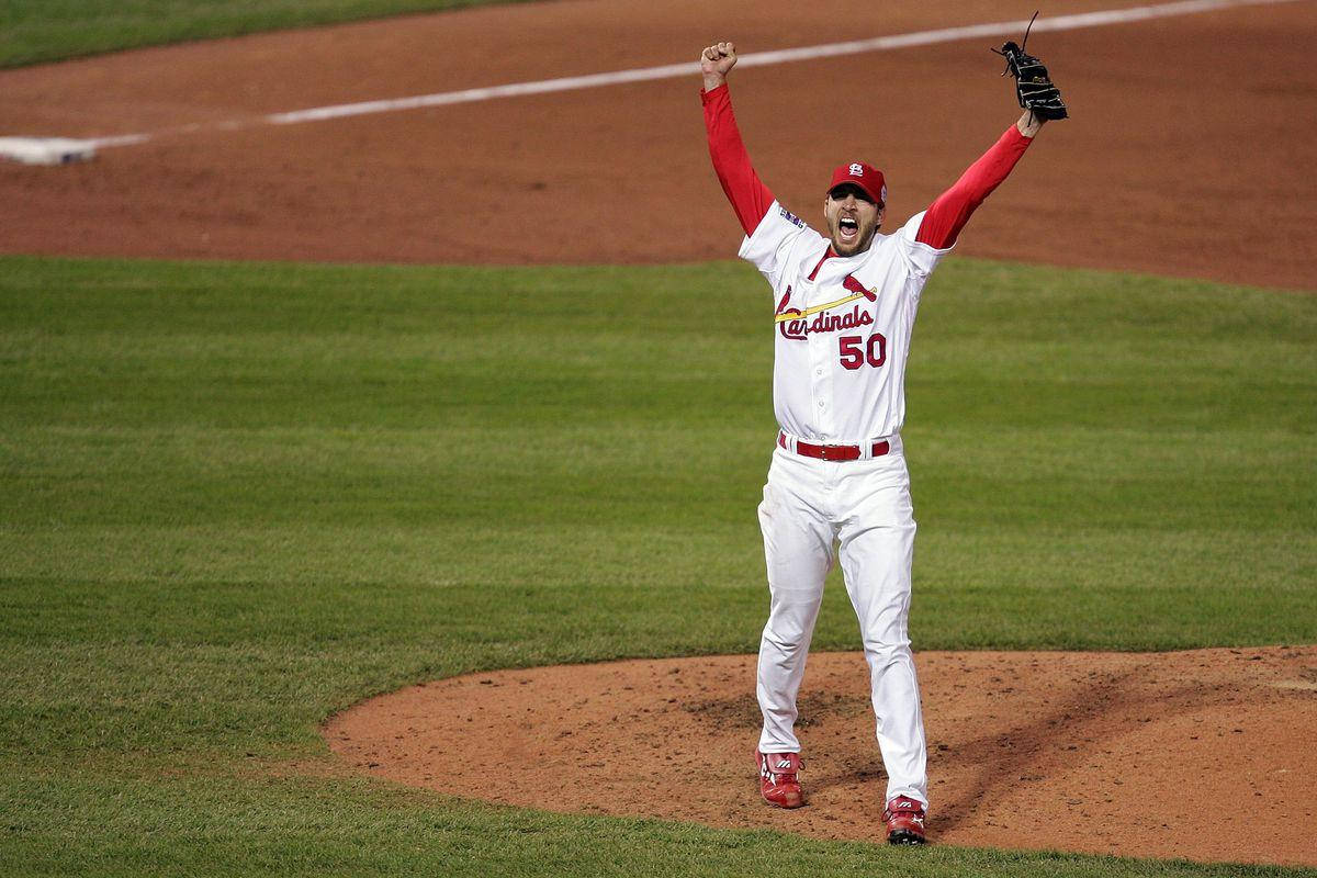 Adam Wainwright Arms In The Air Wallpaper