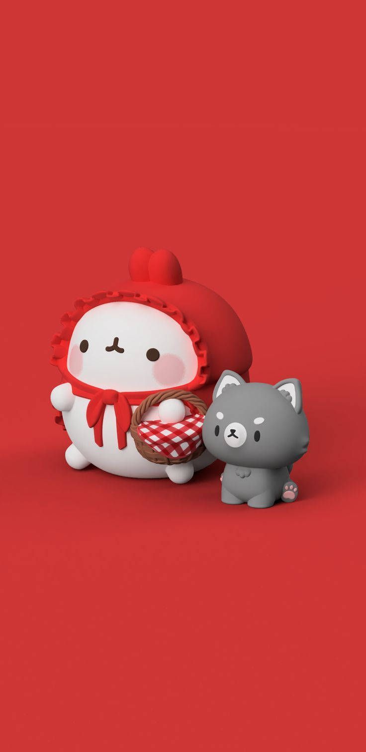 Adorable 3d Molang Phone Wallpaper Wallpaper