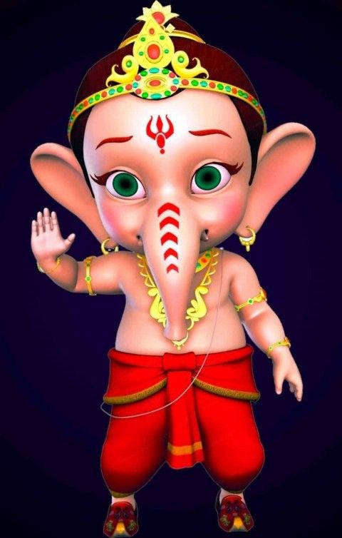 Adorable Baby Ganesh Statue In Right Hand Gesture Wallpaper