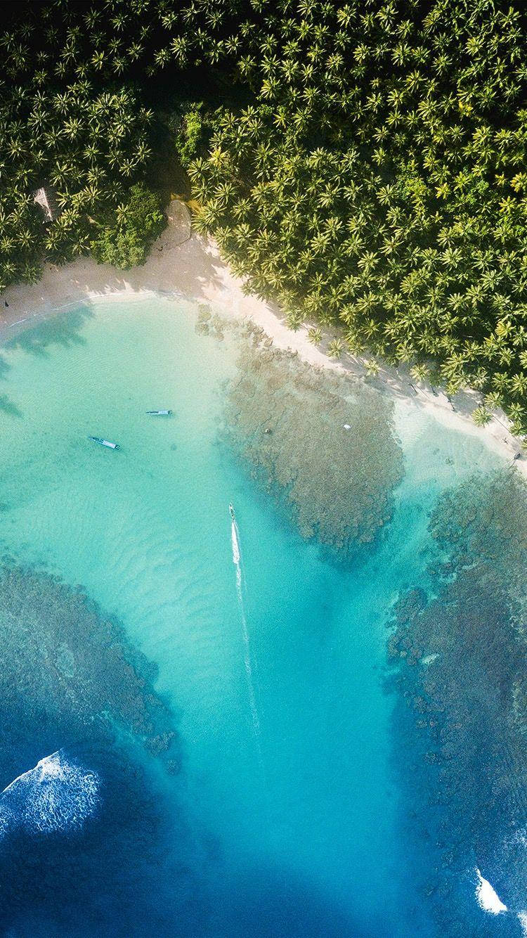 Aerial Shot Of Blue Ocean Water Ios 12 Wallpaper