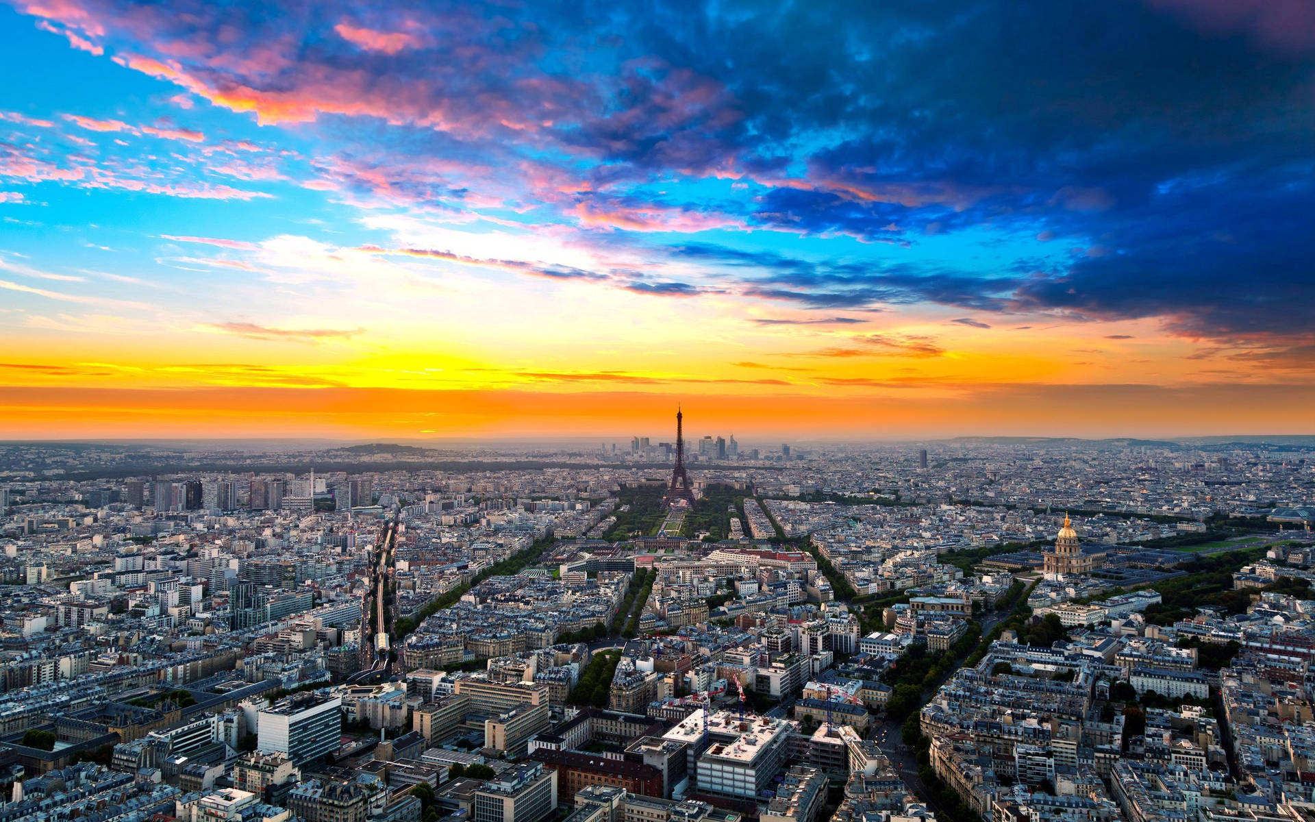 Aerial View Of Paris Wallpaper