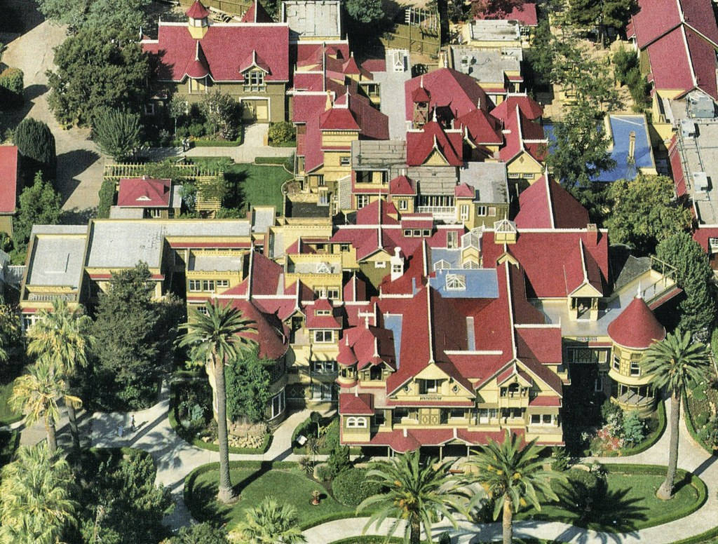 Aerial View Of The Enigmatic Winchester Mystery House Wallpaper