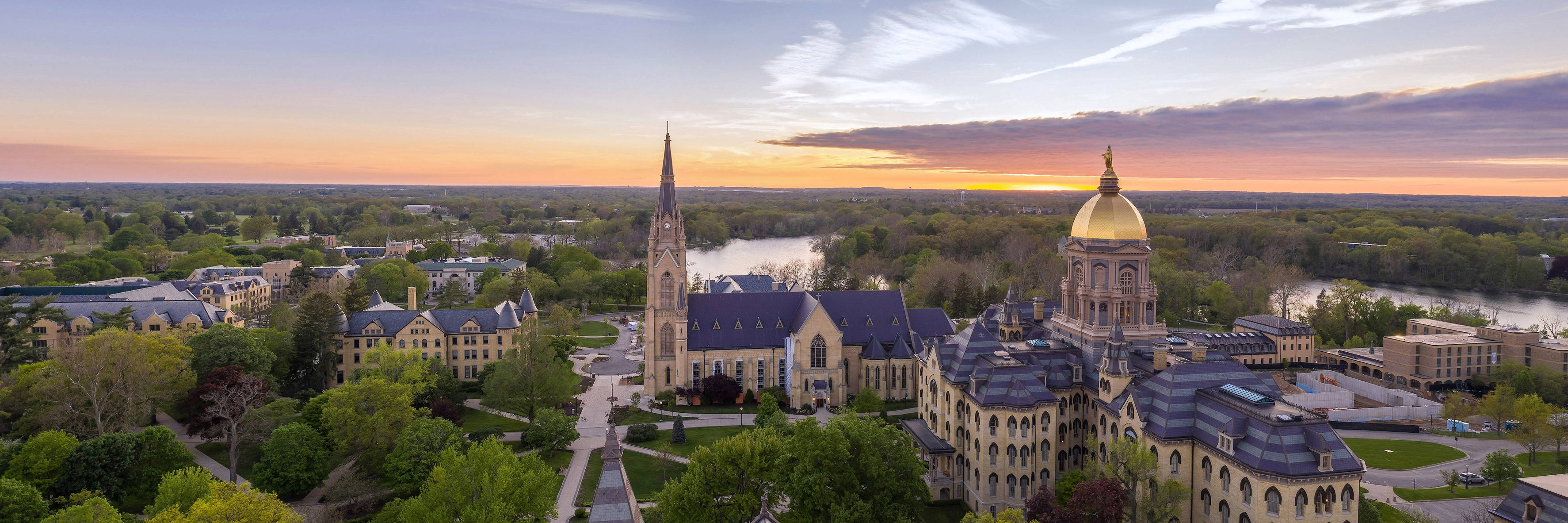 Aerial View University Of Notre Dame Buildings Wallpaper