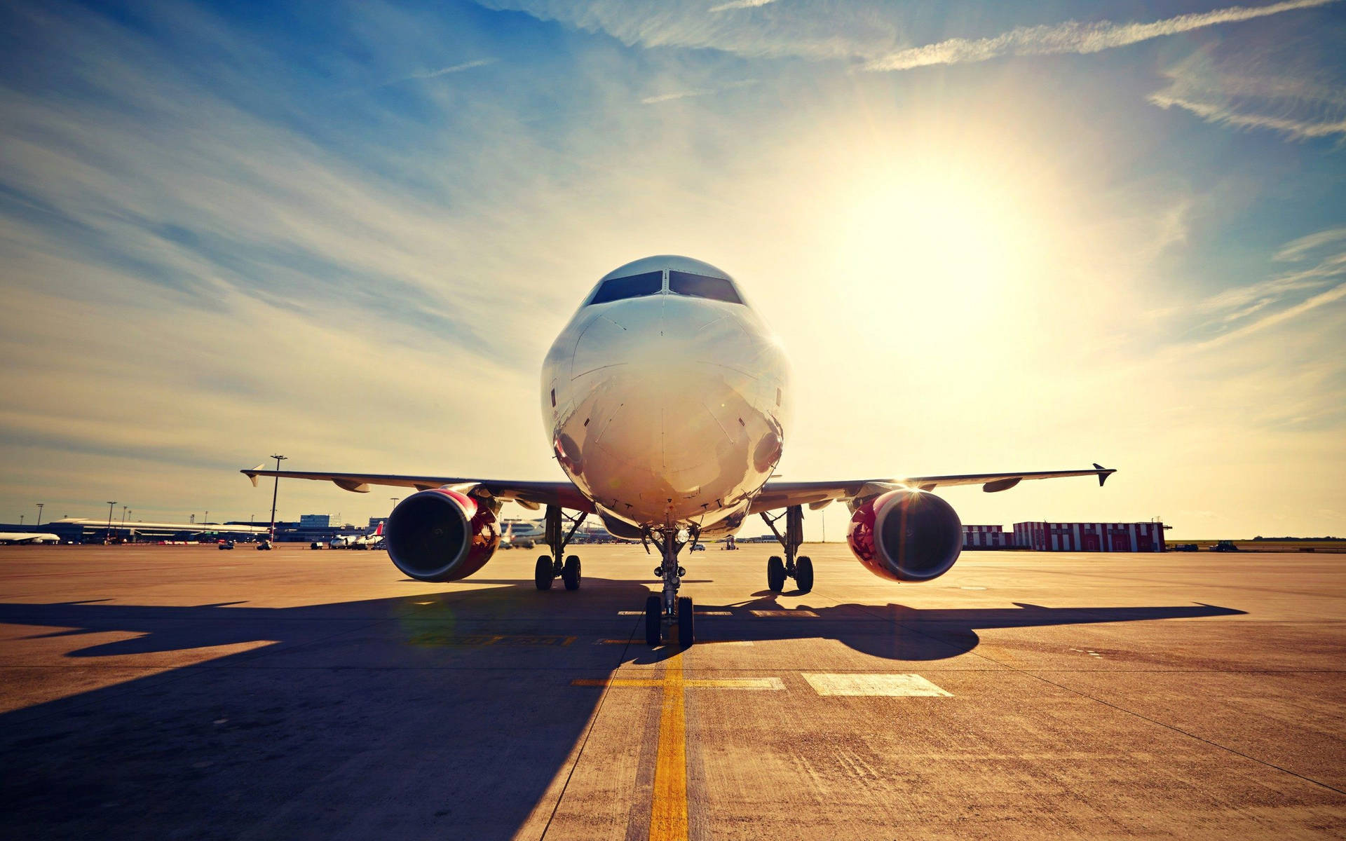 Aeroplane Ramp Bright Sunlight Wallpaper