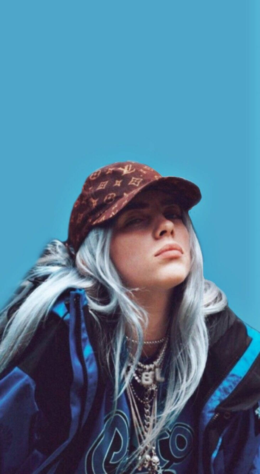 Aesthetic Billie Eilish Blue Aesthetic Louis Vuitton Cap Wallpaper