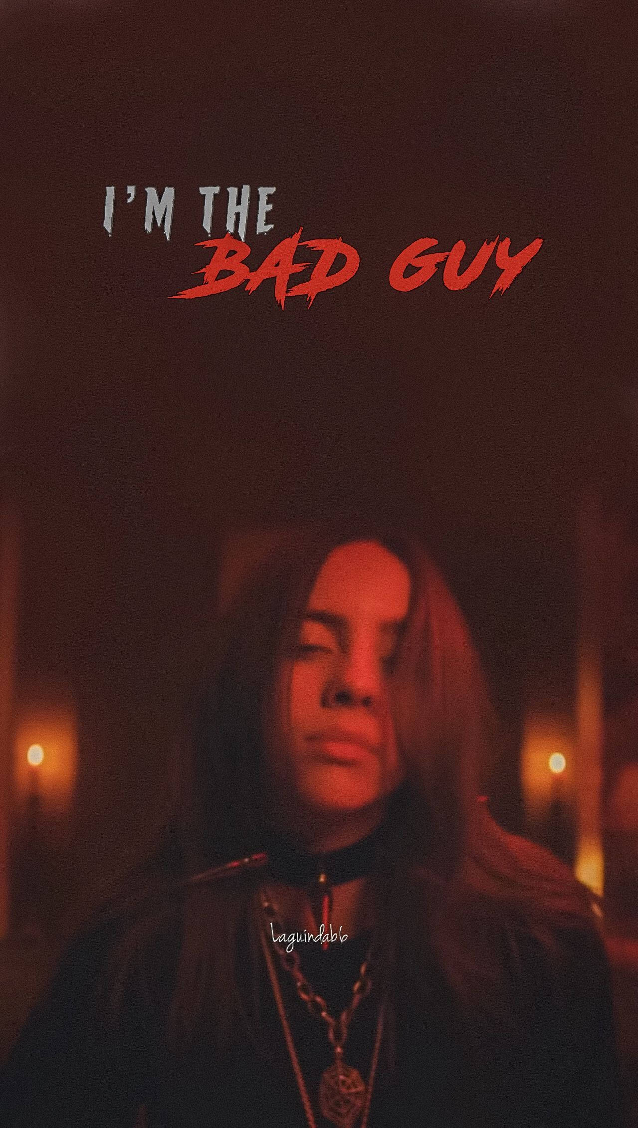 Aesthetic Billie Eilish Red Aesthetic Bad Guy Wallpaper