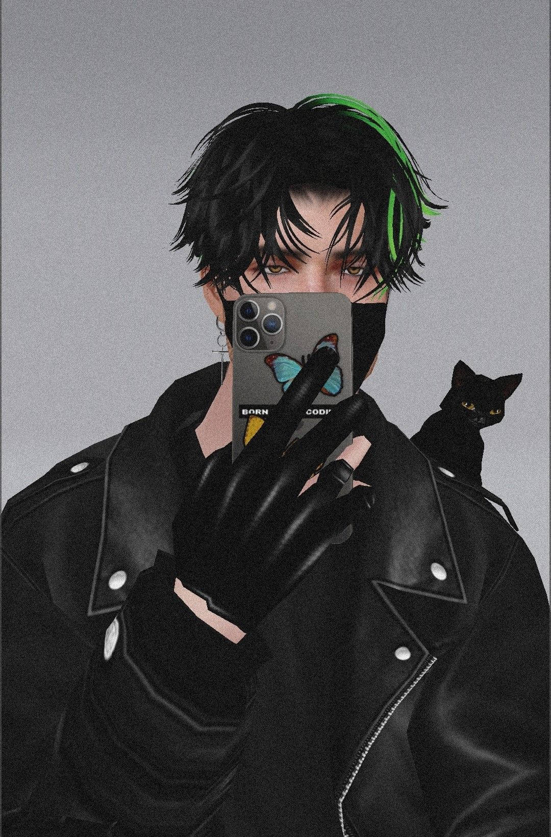 Aesthetic Boy Grunge Pfp Digital Illustration Wallpaper