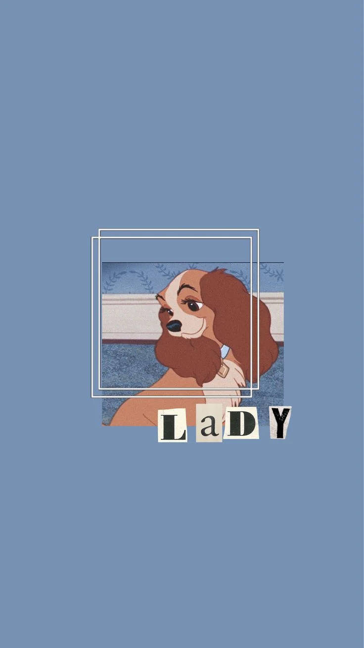 Aesthetic Cartoon Charming Lady Dog Wallpaper