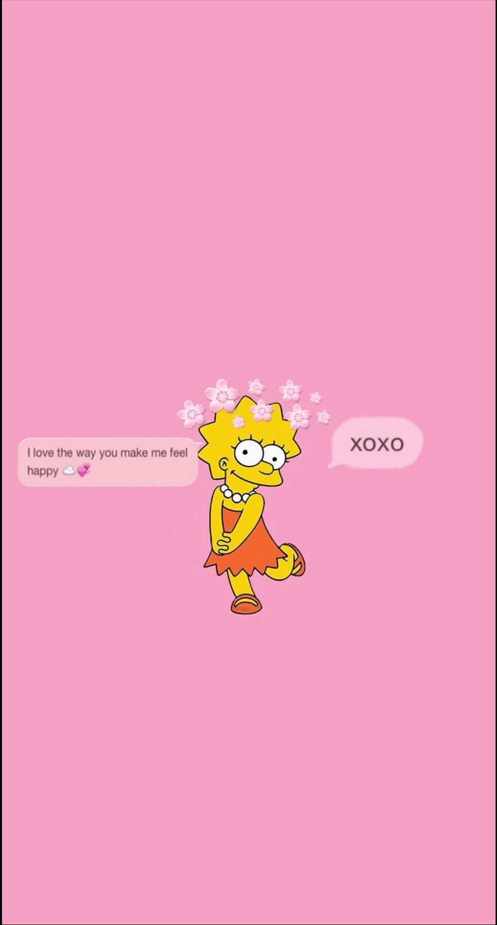 Aesthetic Cartoon Charming Lisa Simpson Wallpaper