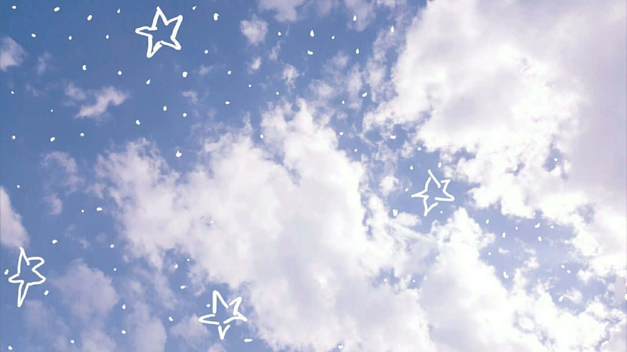 Aesthetic Cartoon Star Drawing Laptop Wallpaper