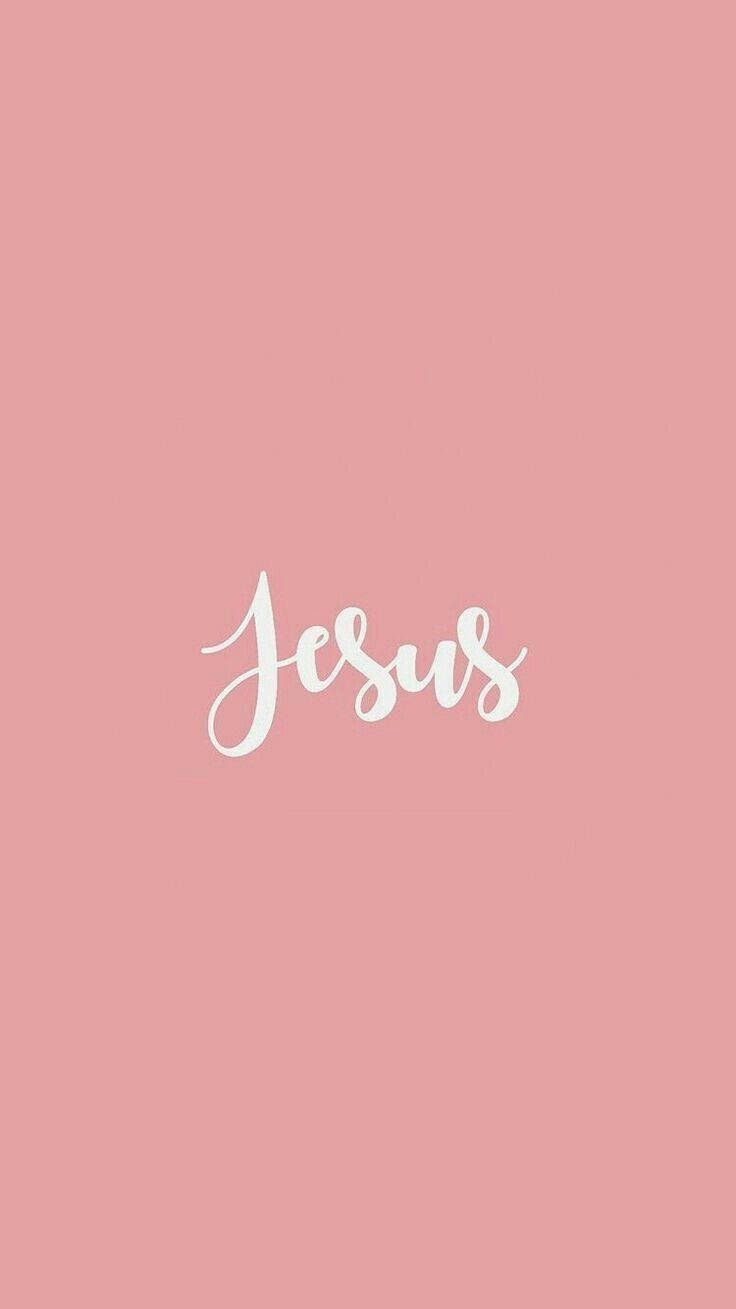 Aesthetic Christian Artwork With Text Jesus Wallpaper