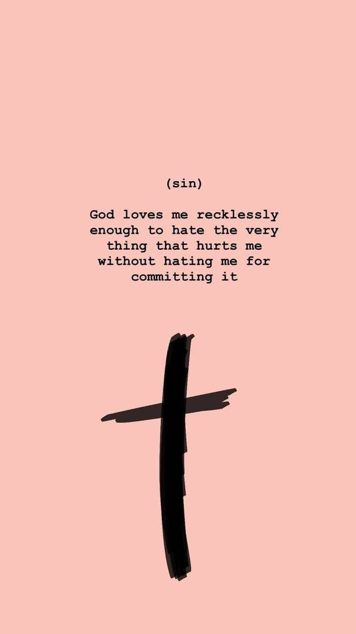 Aesthetic Christian Quotes With Black Cross Wallpaper
