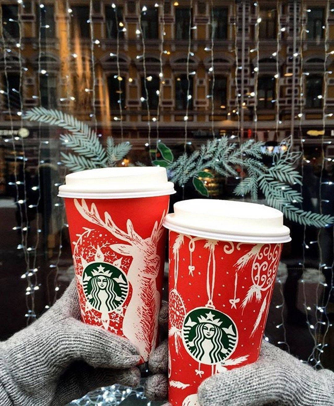 Aesthetic Christmas Starbucks Coffee Wallpaper