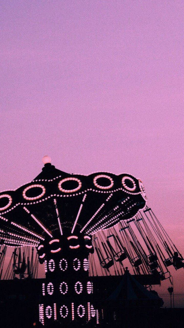 Aesthetic Ferris Wheel Indie Kid Wallpaper