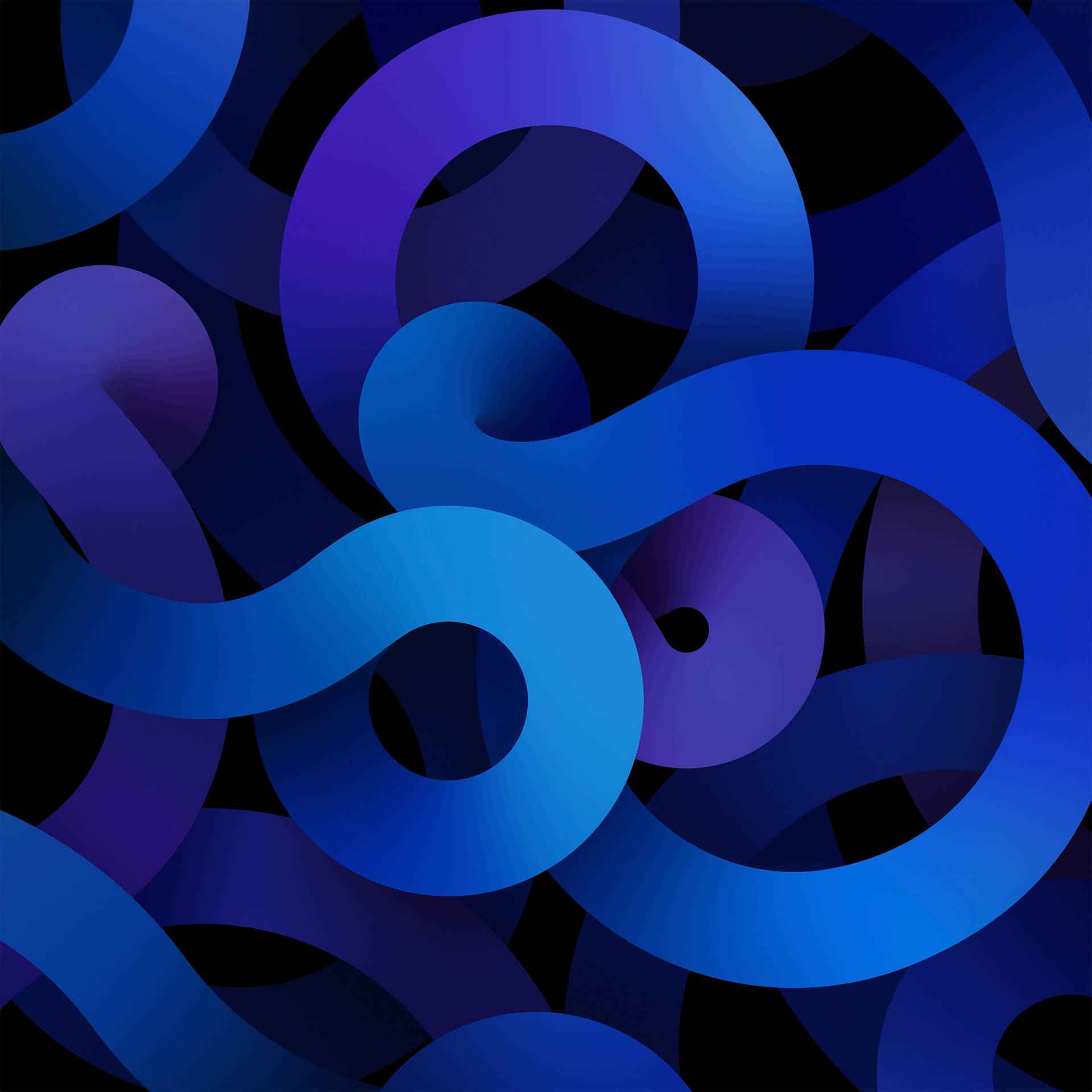 Aesthetic Ipad Blue Curves Wallpaper