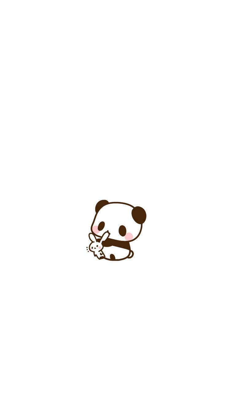 Aesthetic Panda Biting Plushie Wallpaper