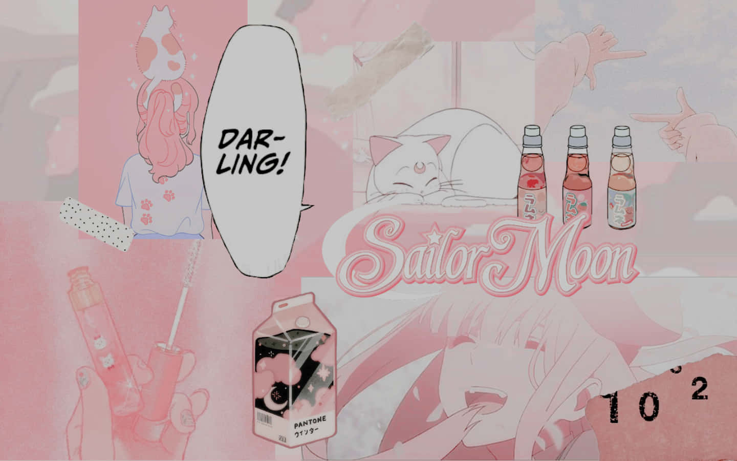 Aesthetic Pink Collage Anime Sailor Moon Wallpaper
