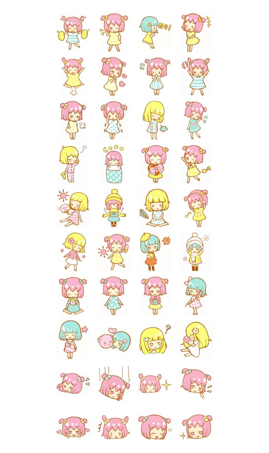 Aesthetic Pink Kawaii Little Twin Stars Wallpaper