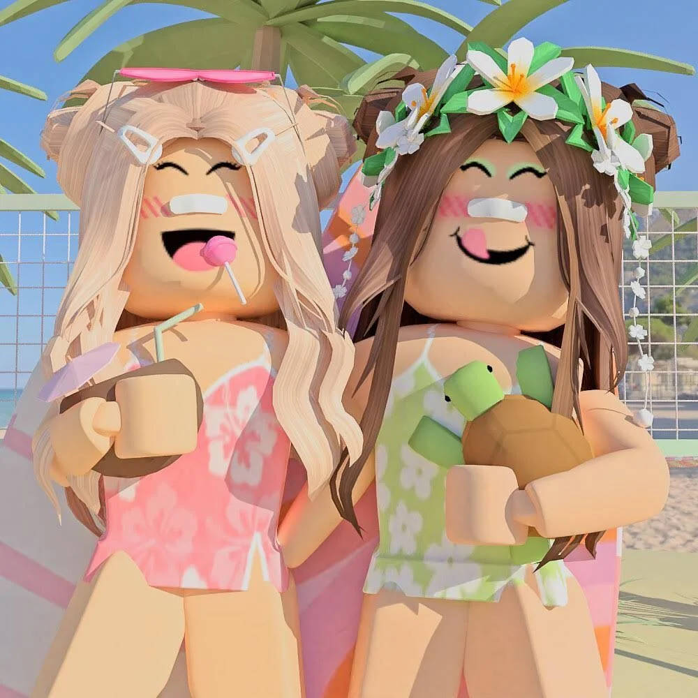Aesthetic Roblox Floral Swimsuits Wallpaper