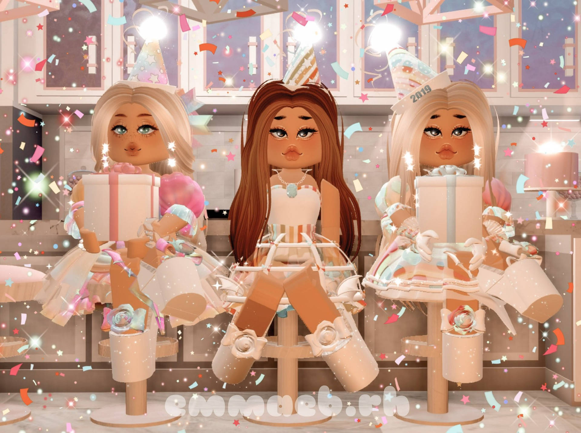 Aesthetic Roblox Party Girls Wallpaper