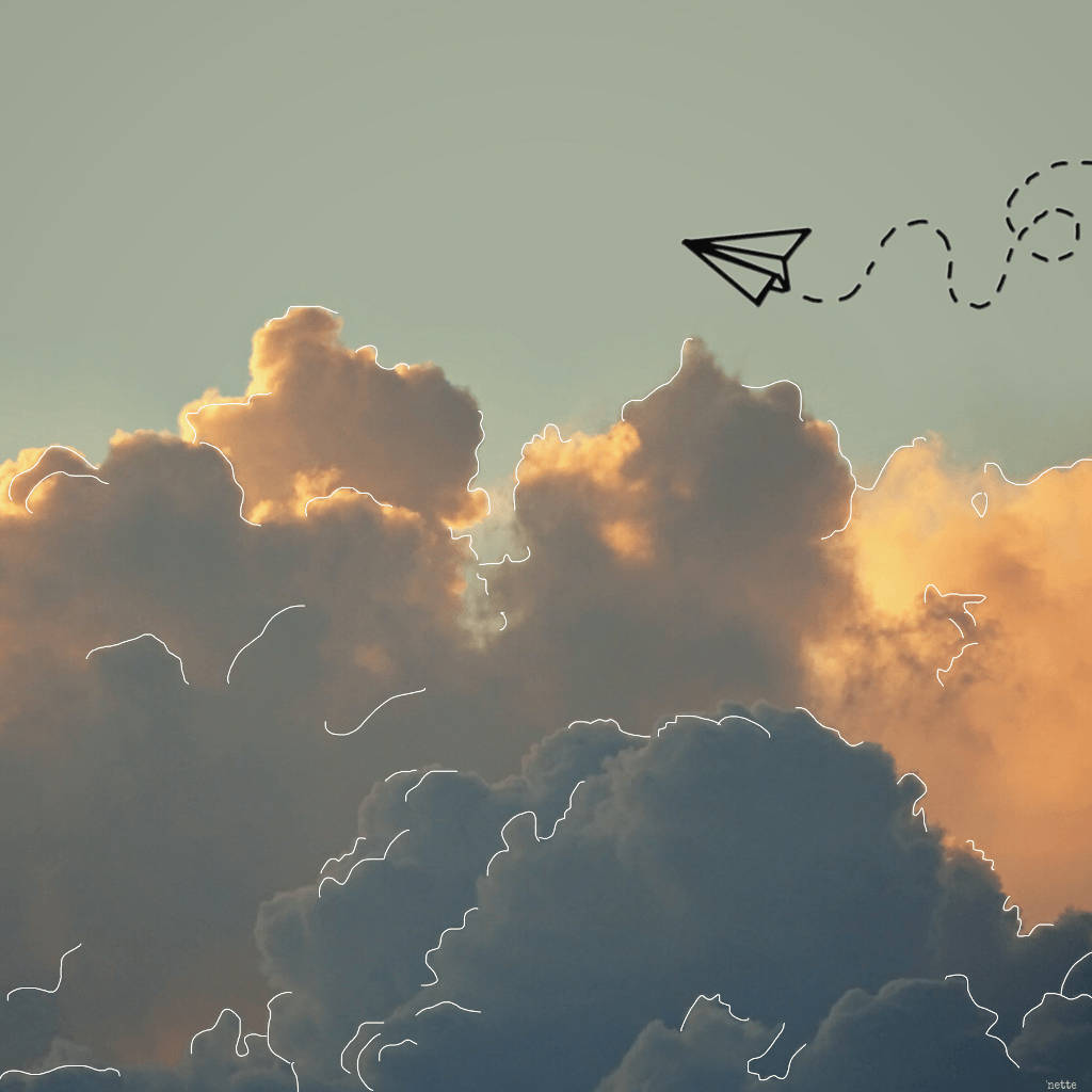 Aesthetic Tumblr Paper Airplane Wallpaper