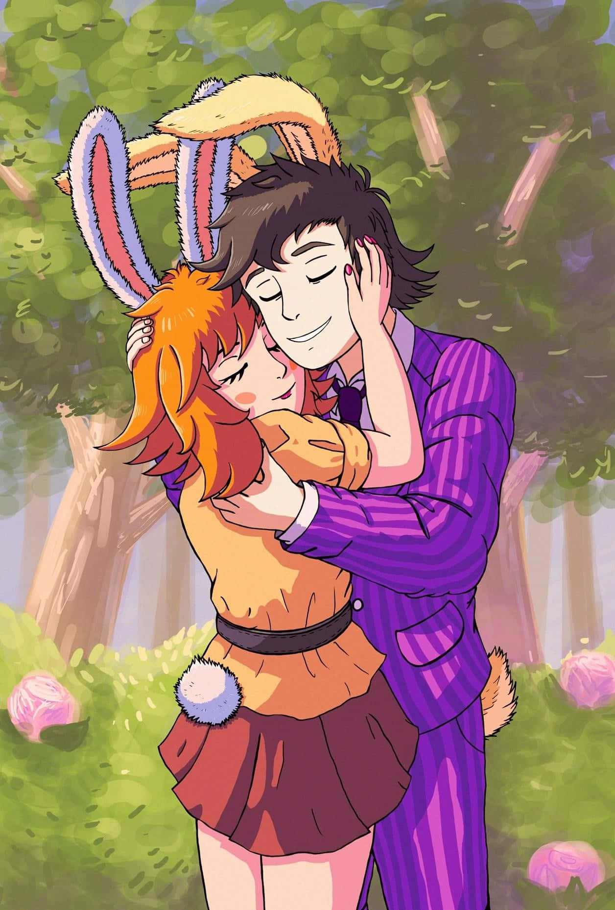 Affectionate Forest Embrace Wallpaper