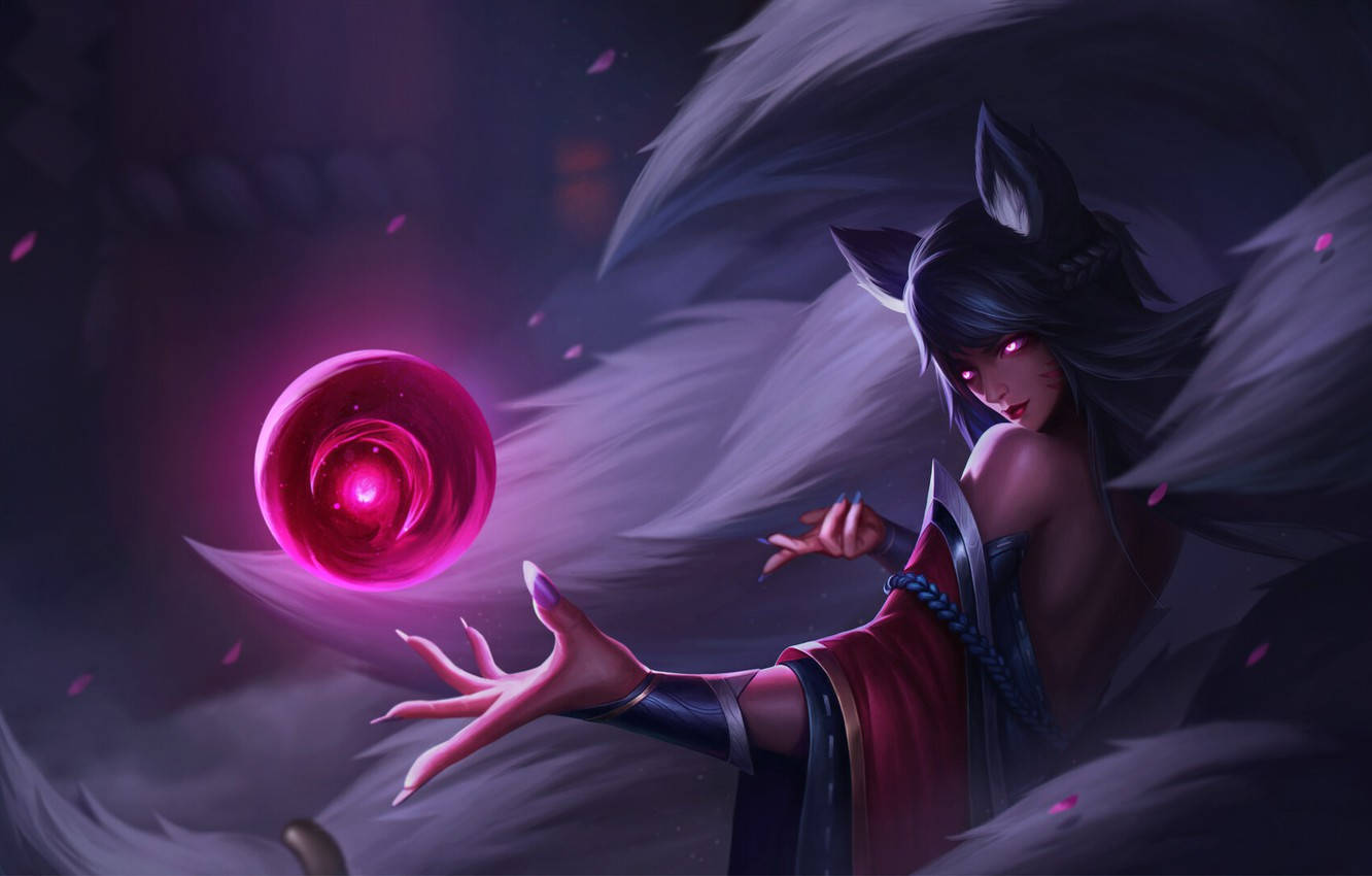 Ahri Black And Red Wallpaper