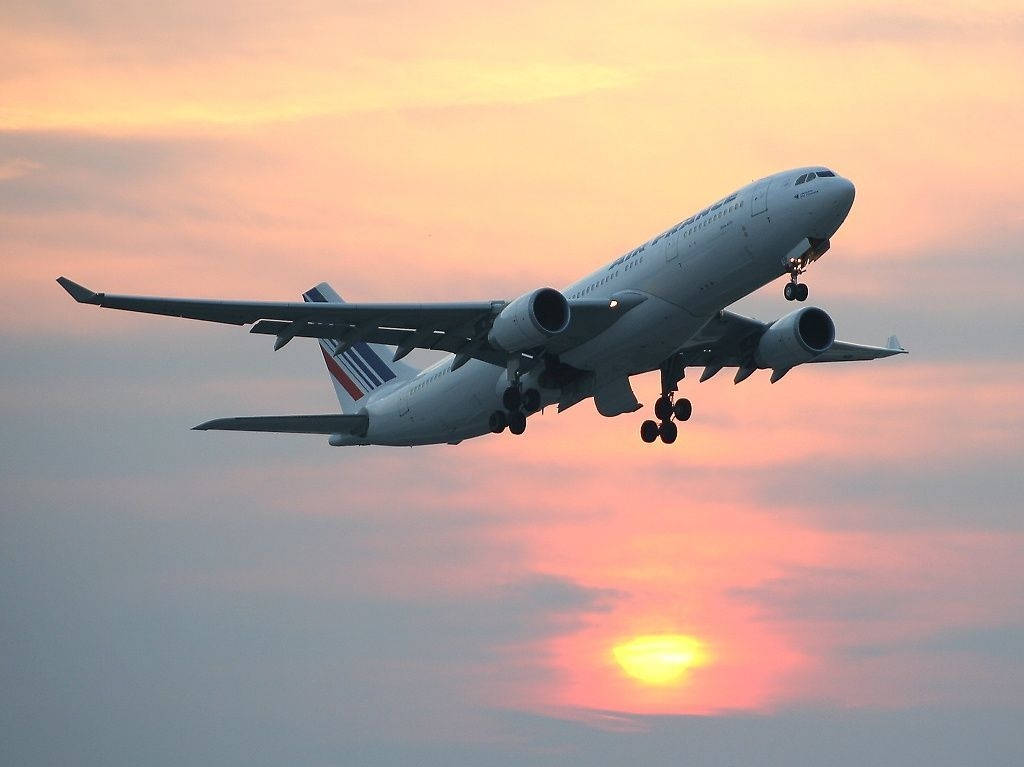 Air France Airbus A330-203 At Sunset Wallpaper