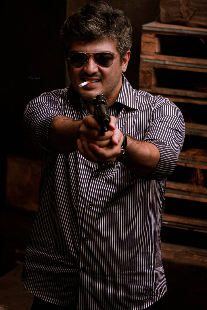 Ajith Hd Pointing Gun Wallpaper