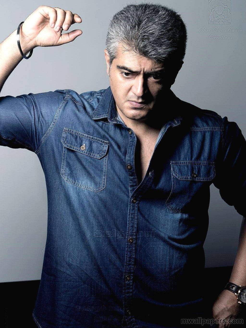 Ajith Wearing Denim Polo Hd Wallpaper