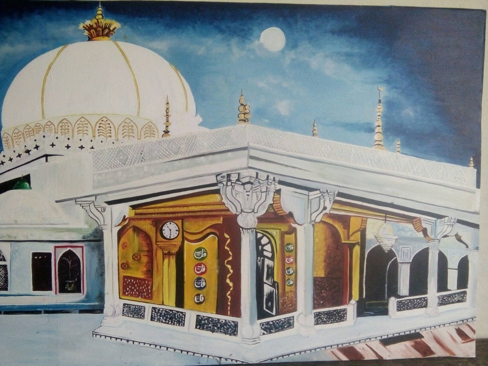 Ajmer Dome Moon Art Wallpaper