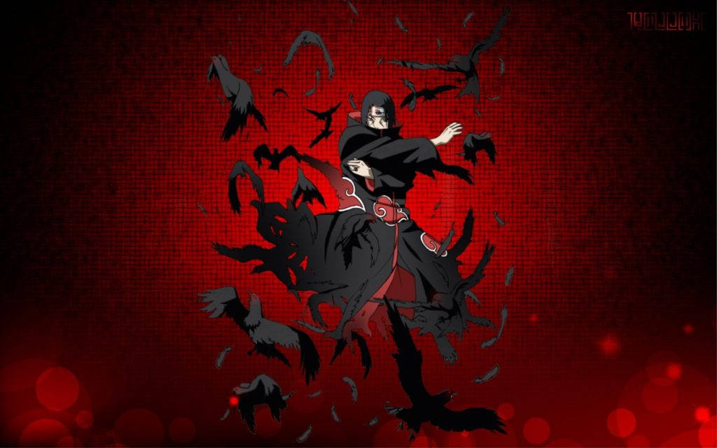 Akatsuki Itachi Artwork With Crows Wallpaper