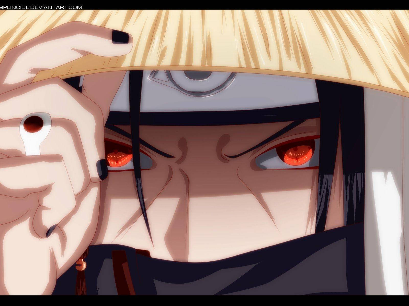 Akatsuki Itachi With Sharingan Wallpaper