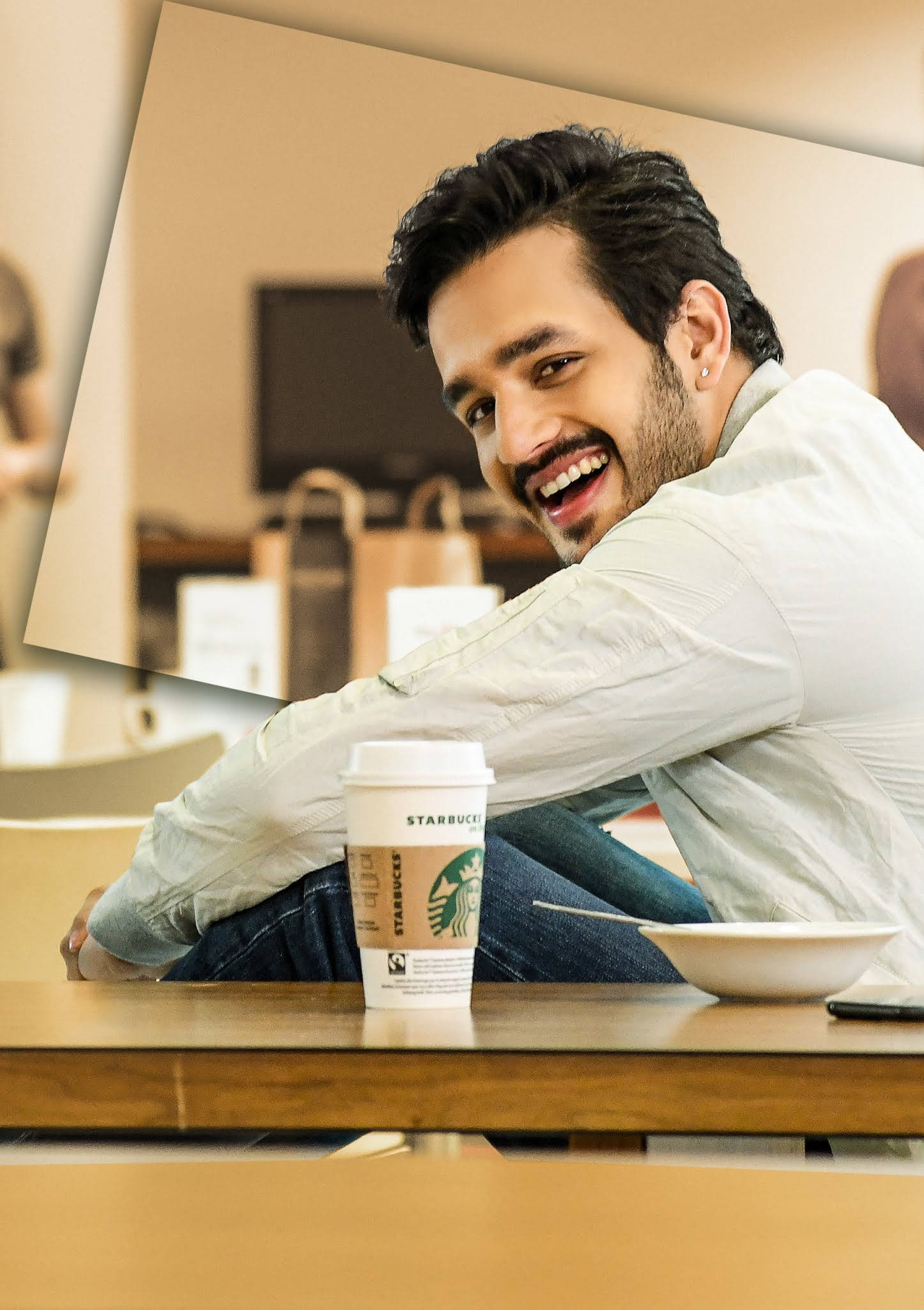 Akhil Akkineni With Starbucks Wallpaper