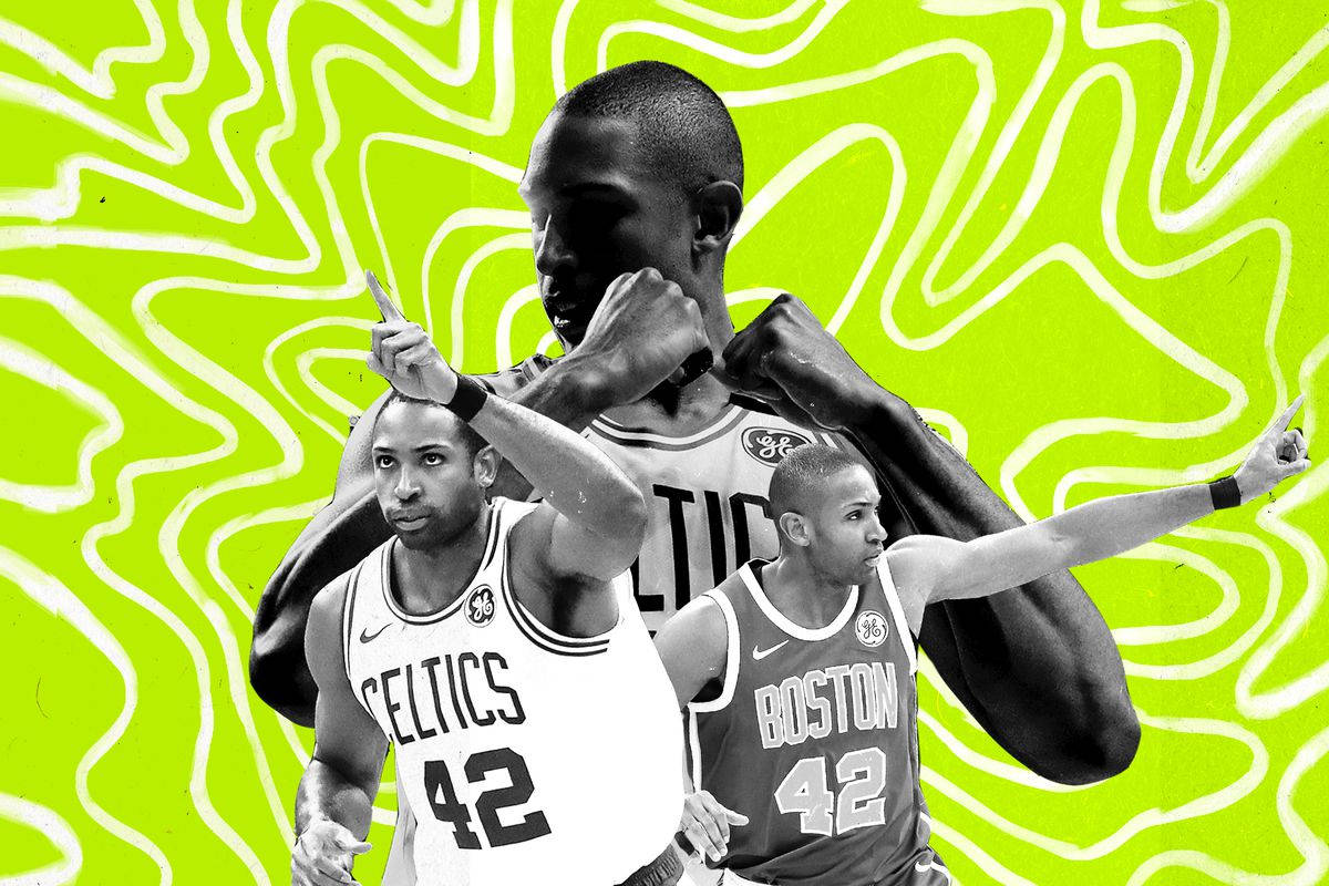 Al Horford On Green Doodle Background Wallpaper