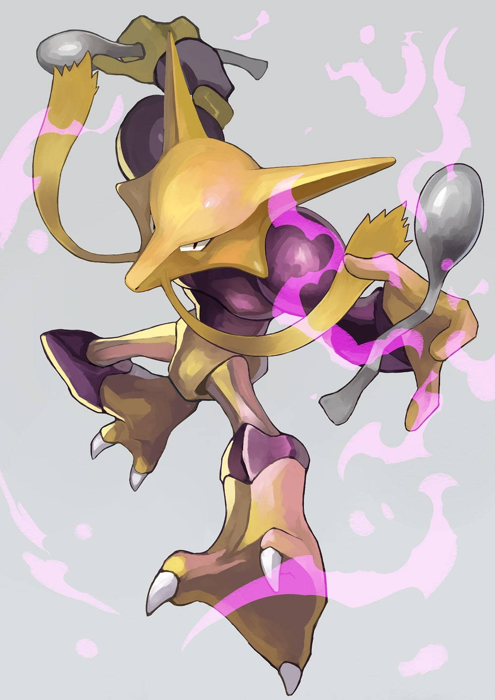 Alakazam Holding Spoons Wallpaper