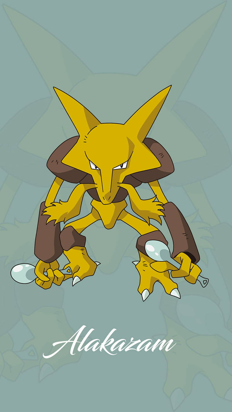 Alakazam Phone Superimposed Wallpaper