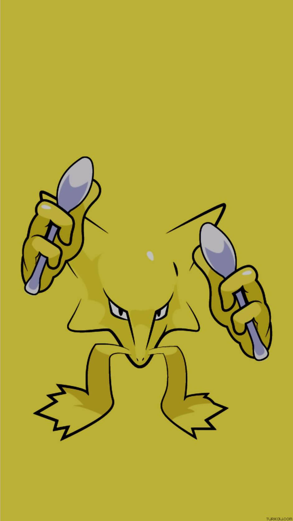 Alakazam Using Psychic Power Wallpaper