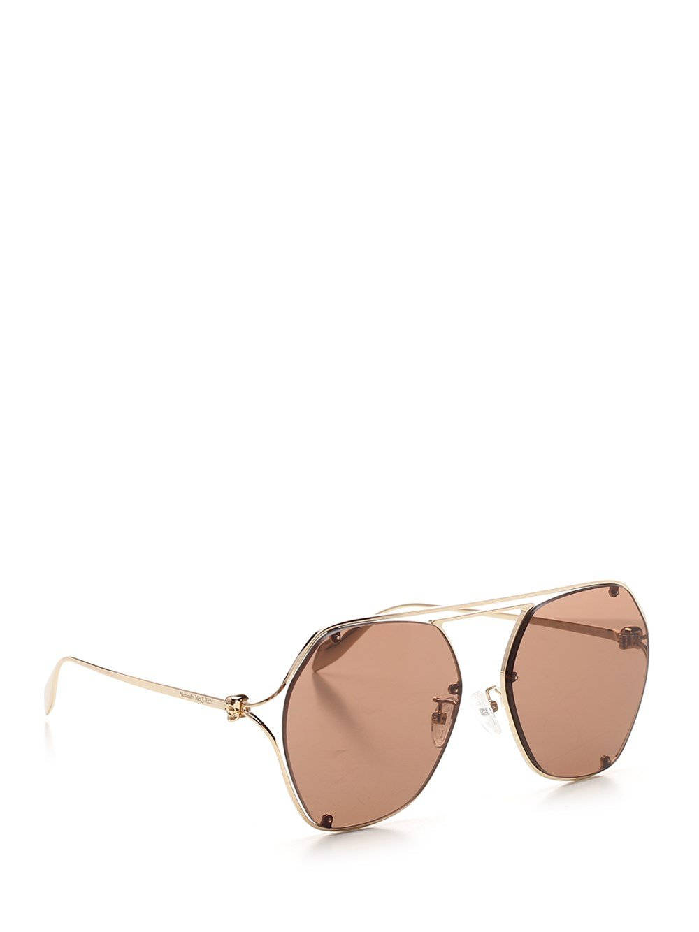 Alexander Mcqueen Tan Uv Gold Sunglasses Wallpaper