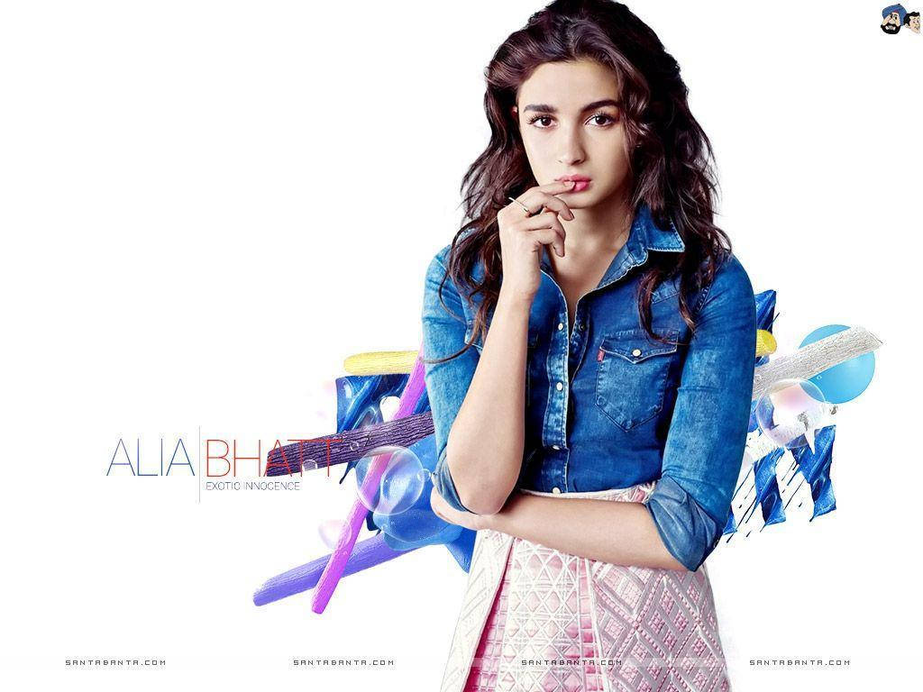 Alia Bhatt Hd Wearing Denim Jacket Wallpaper