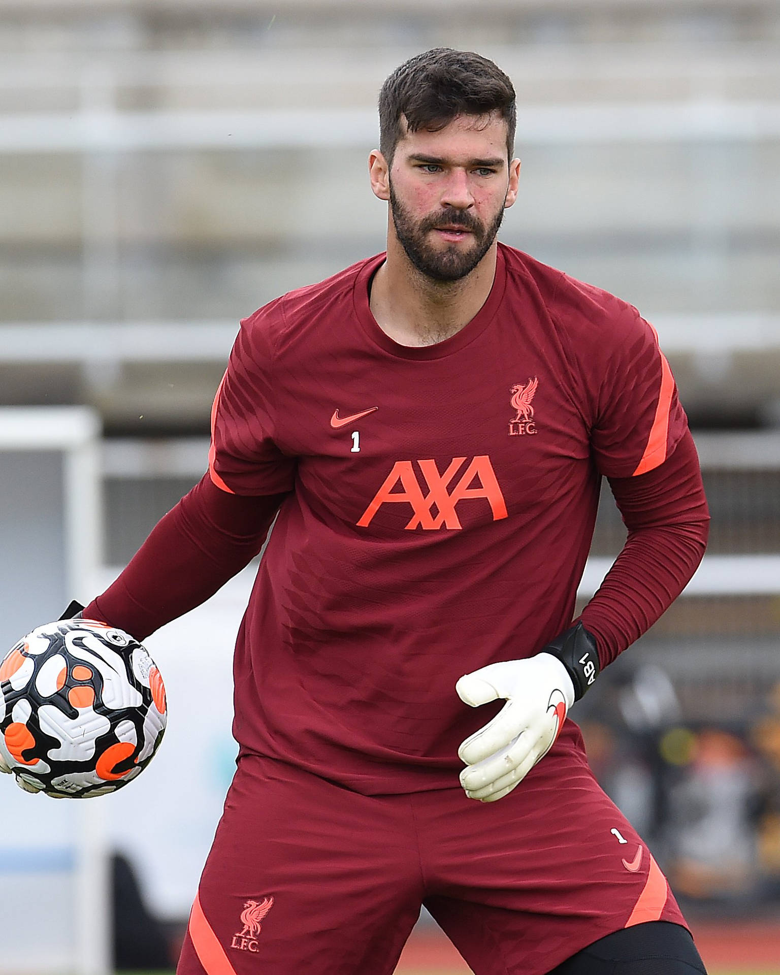 Alisson Becker Holding Ball Wallpaper