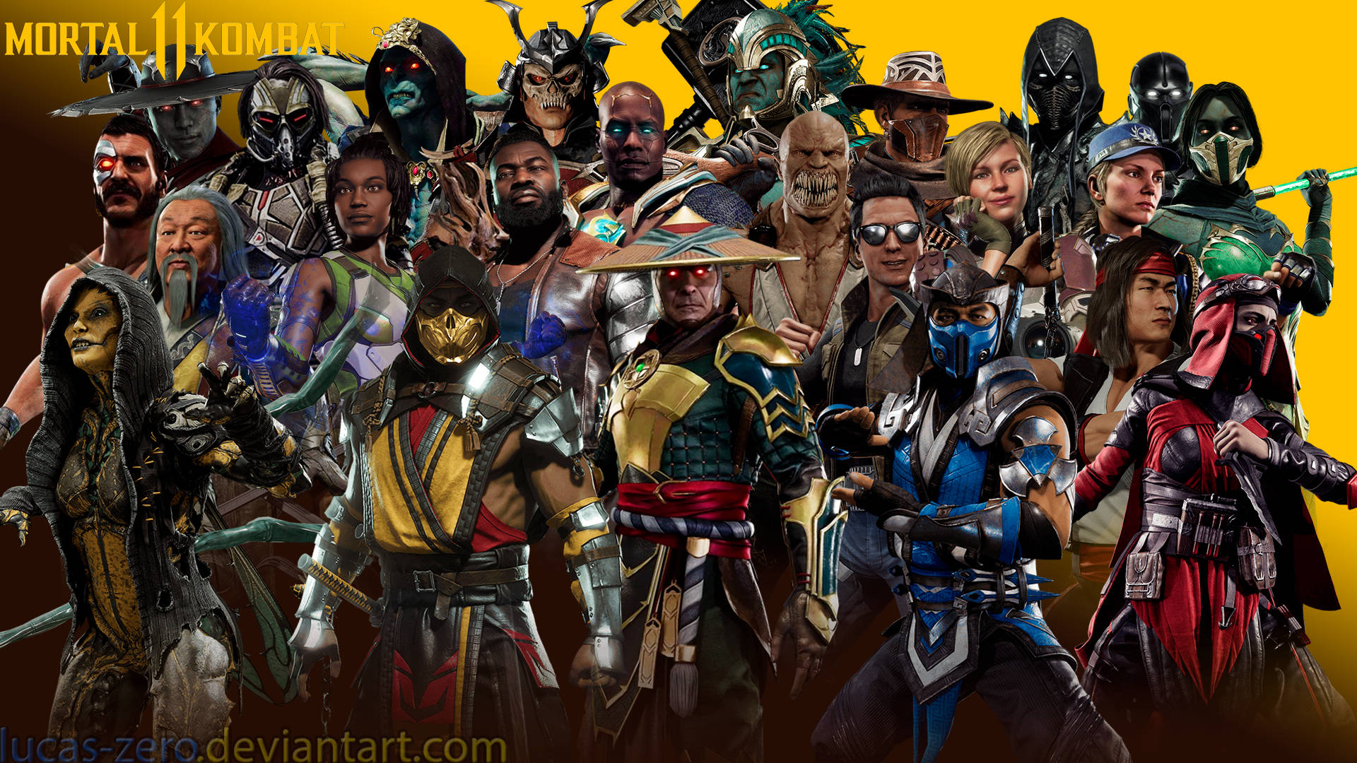 All The Fighters From Mortal Kombat 11 Ready For Battle Wallpaper