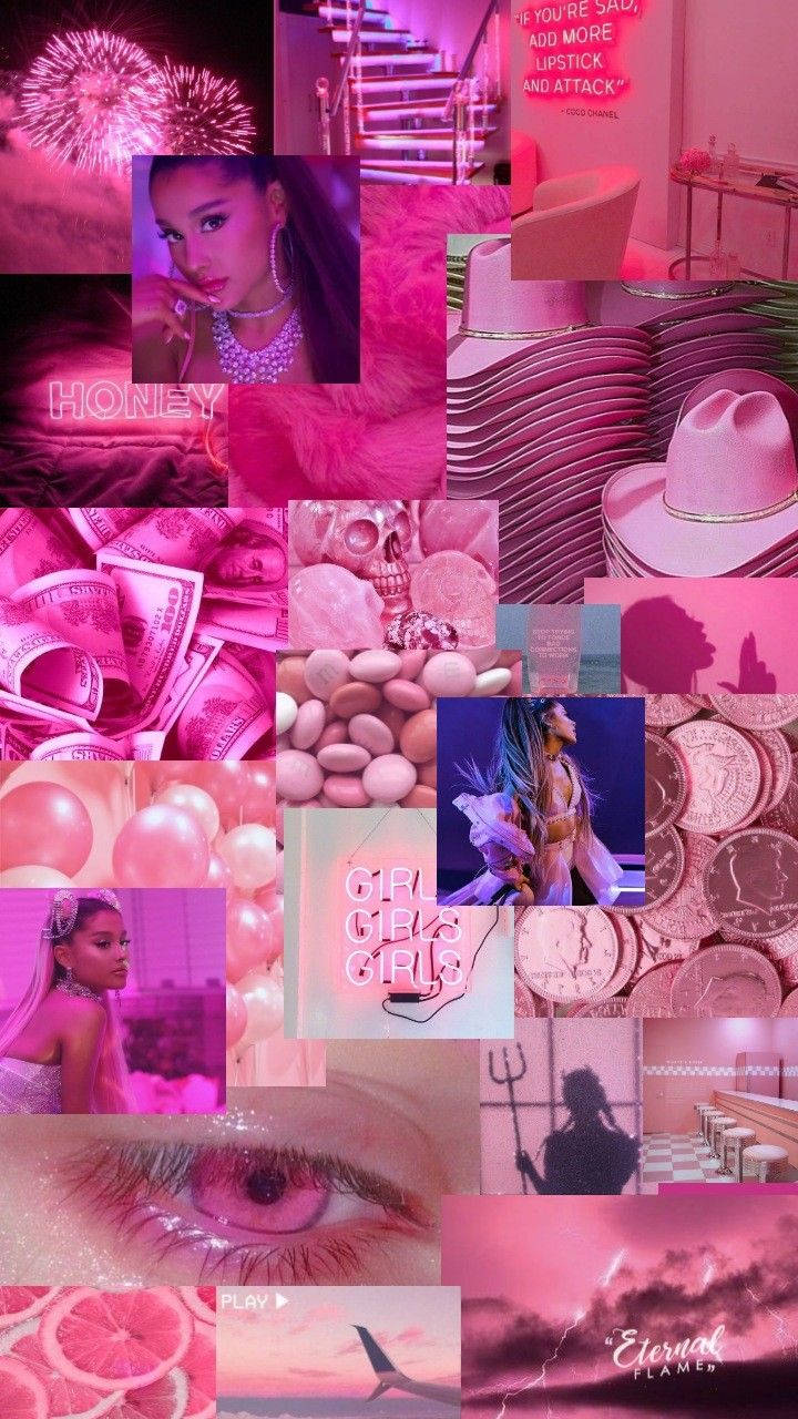 All Things Pink Baddie Collage Wallpaper