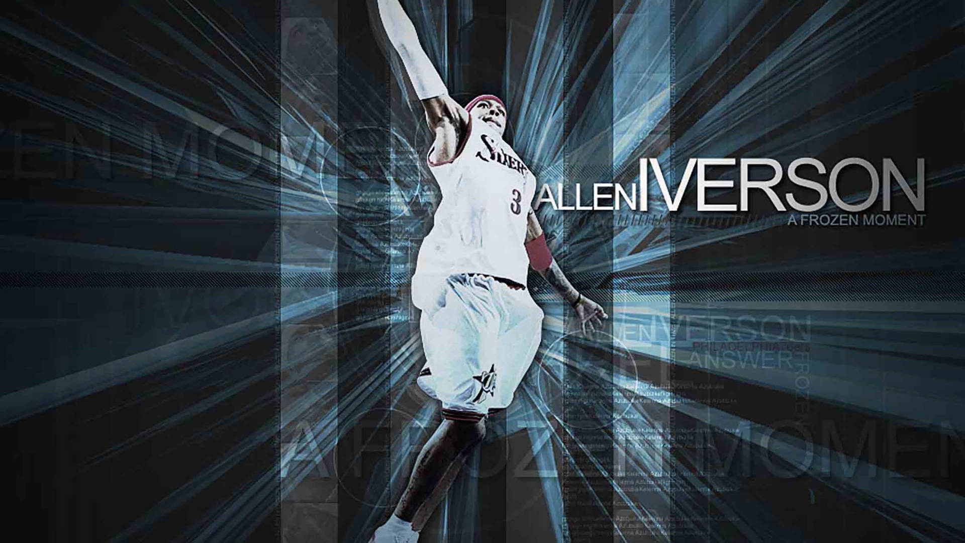 Allen Iverson Blue Black Abstract Backdrop Wallpaper