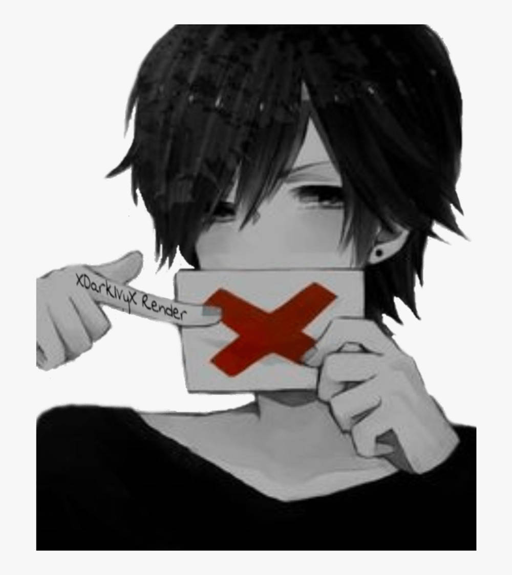 Alone Sad Anime Boys With X Paper Wallpaper