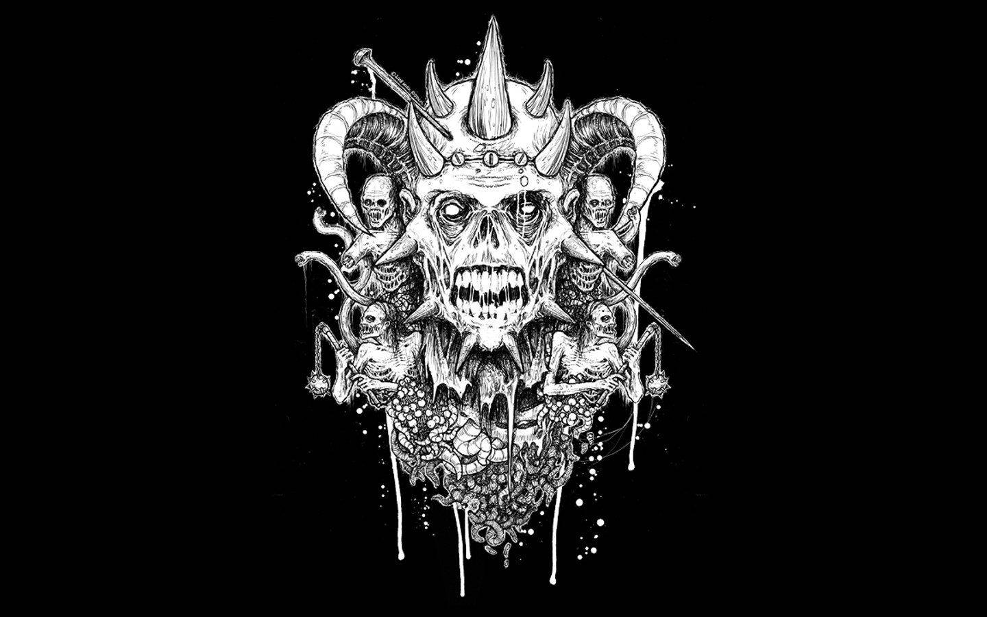 Amazing Satanic Skull Art Wallpaper